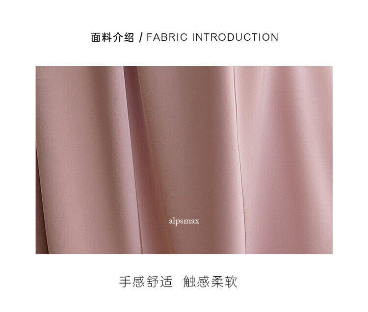 OFF WHITE Abito rosa completo colletto donna con cintura OL formale estivo linea A vita gonne lunghe