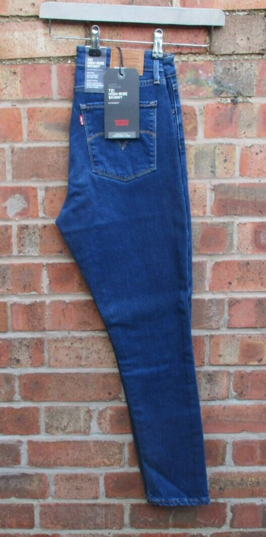 Ladies Levi's Jeans 721 High Rise Skinny Blue 25"" Waist, 30"" Inside Leg BNWTs
