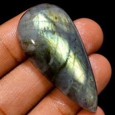 Natural Labradorite Pear Shape Cabochon Loose Gemstone 56 Ct 42X20X9 mm EE-40621
