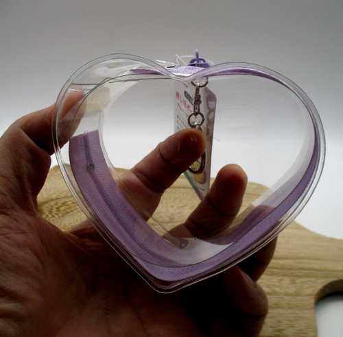 JAPANESE heart shaped Plastic case pouch or Display doll case Purple - 第 3/3 張圖片