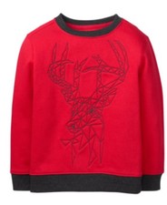 NWT Gymboree boys Alpine Road Red Grey Reindeer Sweatshirt S 5 6