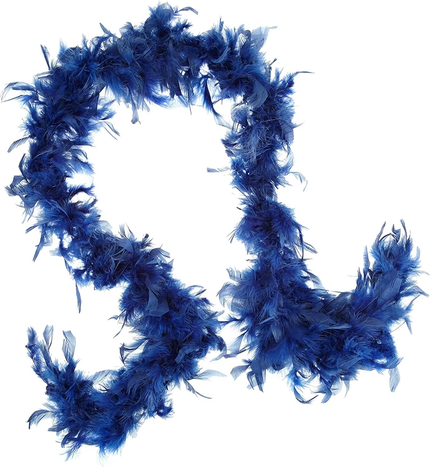 Azul marino 45 gm 6 pies Mascarada Despedida de soltera Chandelle Pluma Boa Foto 2 de 4