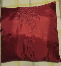 Cushion & Satin Effect Cover - Deep Red