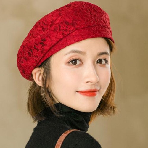 Moda da Donna Pizzo Basco Cappello Floreale Artista Beanie Estivo Casual Esterno - Picture 9 of 16