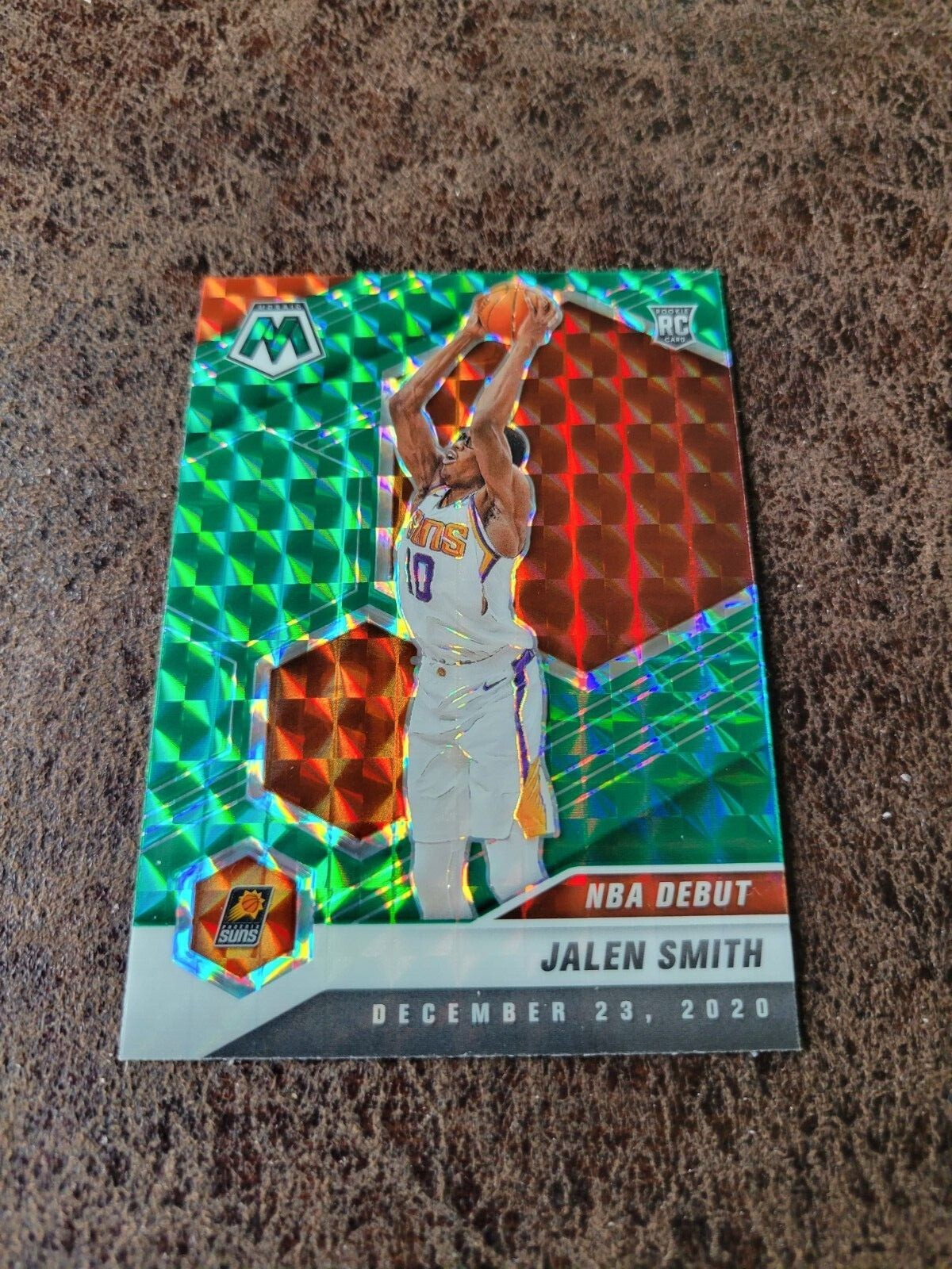 2020-21 Panini Mosaic Jalen Smith NBA Debut RC Green Reactive Prizm Phoenix Suns