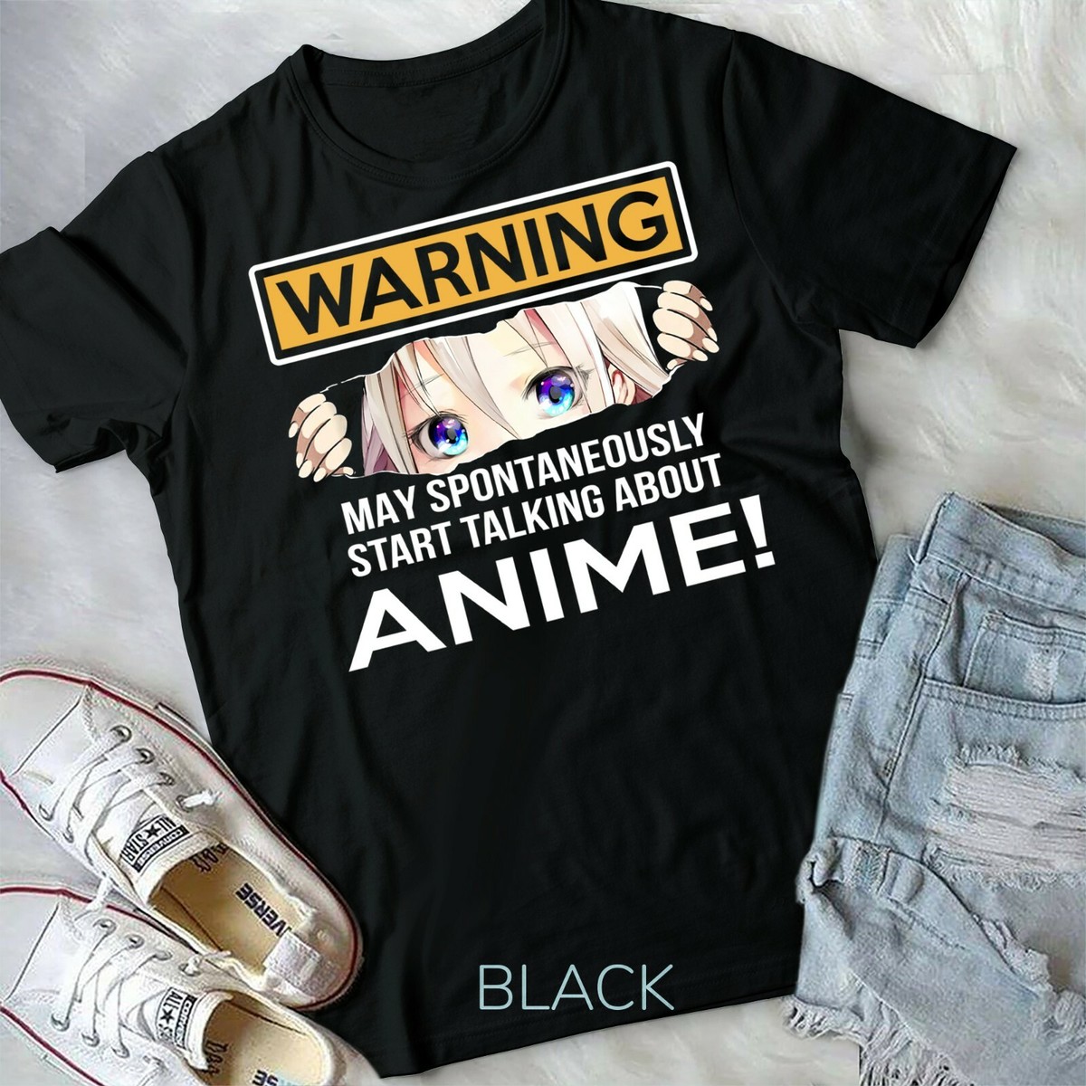 Warning May Spontaneously Start Talking About Anime T-Shirt Warning May Spontaneously Start Talking About Anime T-Shirt