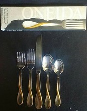 ONEIDA Golden Aquarius Stainless Flatware Place Setting Made in USA