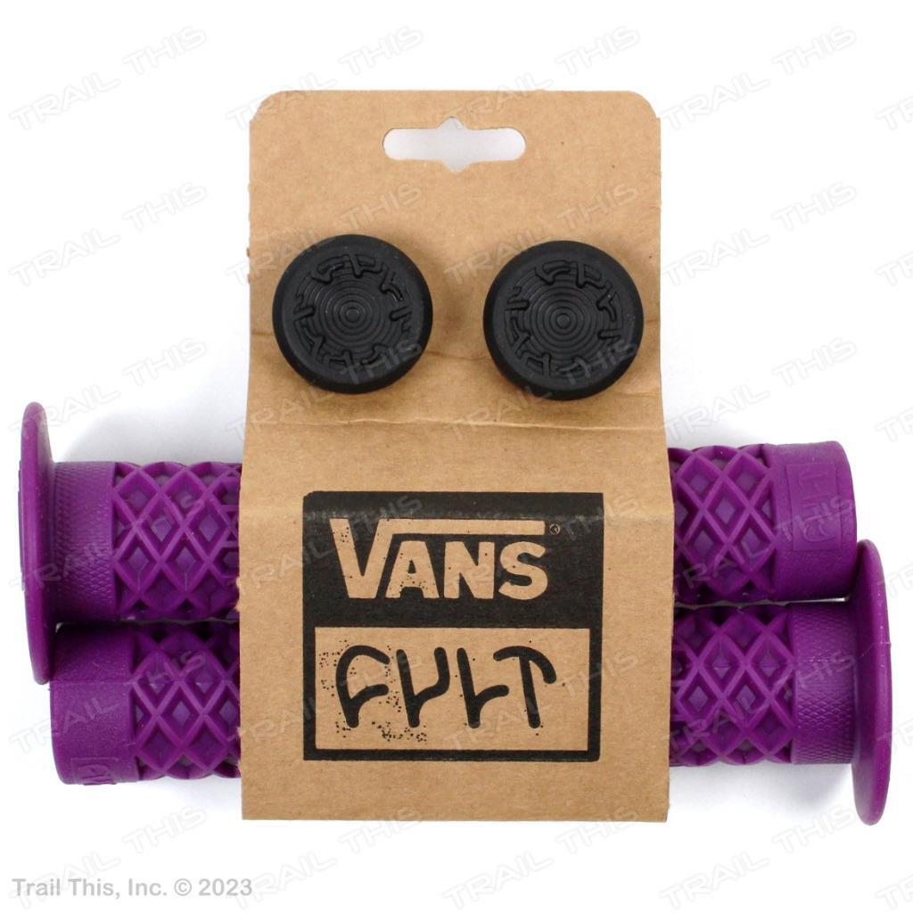 Cult X Vans Flanged - Purple - BMX Bike Grips w/ End Plugs W