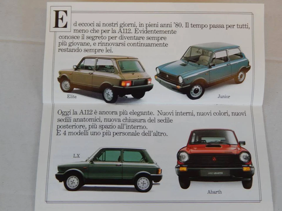 AUTOBIANCHI A112 112 ABARTH 70 HP DEPLIANT BROCHURE PROSPEKT - Immagine 4 di 4