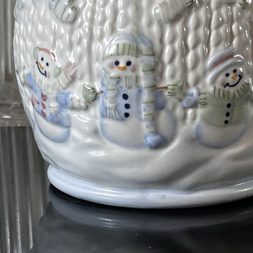Snowfolks Snowmen White and Blue With Snowmen Waxcessories Warmer Yankee Candle - Picture 6 of 15