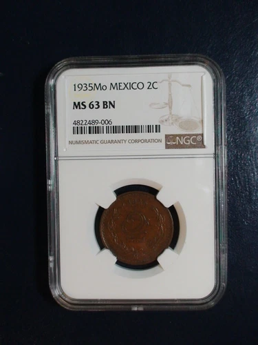 1935 Mo Mexico Two Centavos NGC MS63 BN KEY DATE 2C Coin PRICED TO SELL NOW!