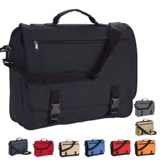 Messenger Satchel / Black Shoulder Bag - Work School College Travel Document Bag