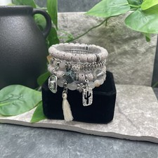 4 PC Handmade Beaded Stackable 6.50" Plus Stretch Bracelet Set Western New A1130