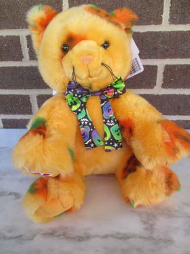 Build A Bear Vault Collection Orange Halloween Pumpkin Kitty 11" Plush-Gift Bow