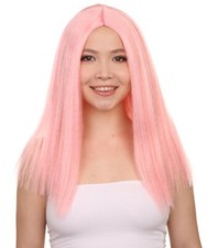 Long Straight Fashion Cosplay Costume Party Anime Hair Full Pink Wigs HW-2712