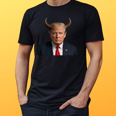 Men's Trump Horns Print Cotton T-Shirt Size S to 5XL