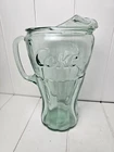 Vintage 70’s Coca Cola Coke Jug Large 2LT Green Tinted Glass Soft Drink Pitcher
