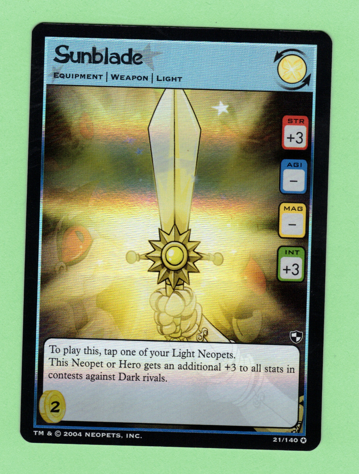 NEOPETS - SUNBLADE *HOLO FOIL* 2004 BATTLE FOR MERIDELL 21/140 (077)