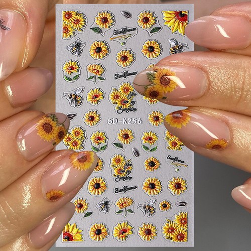 Deslizadores para arte en uñas 3D/5D pegatinas para uñas decoración calcomanías hágalo usted mismo manicura oro plata - Imagen 4 de 75