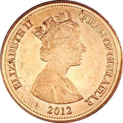 Gibraltarian Coin 1 Penny | Queen | Barbary Partridge | Gibraltar | 2012 - 2013