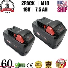 2x 6.0AH Battery For Milwaukee M18 18V Lithium-ion Extended Capacity 48-11-1860