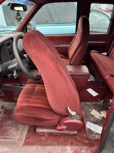 SEATS 88-98 Chevy Silverado GMC Sierra FRONT BUCKET SEATS & CONSOLE RED CLOTH - Picture 4 of 18