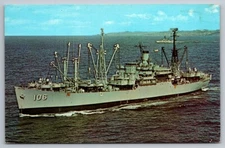 USS Union LKA-106 Navy Amphibious Attack Cargo Ship Postcard Unposted
