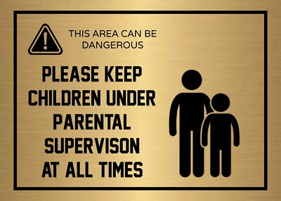 SUPERVISE KINDER Sicherheitsschild Laden Zoo Shop teuer Alu selbstklebend