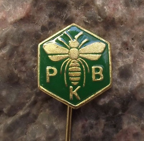 PKB Honey Bee Keeping Association Yugoslavia Hexagon Honeycomb PBK Pin Badge - Picture 3 of 7