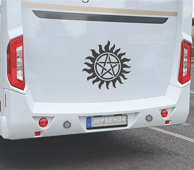 Aufkleber Supernatural 60cm + 2x 10cm S067 Anti Besessenheit Bus Auto Pentagramm