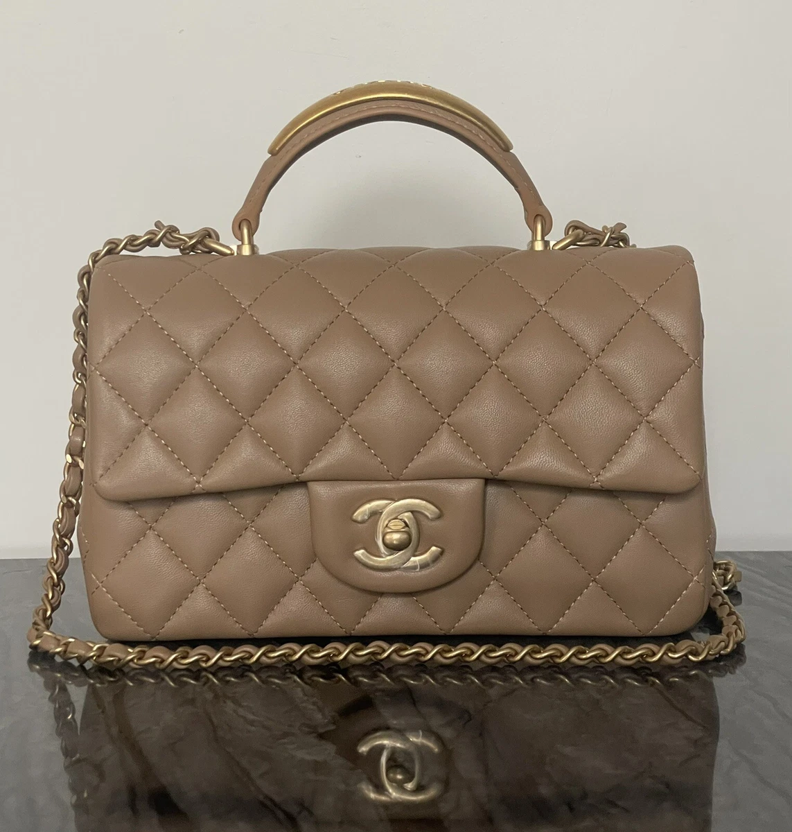 chanel gold mini bag