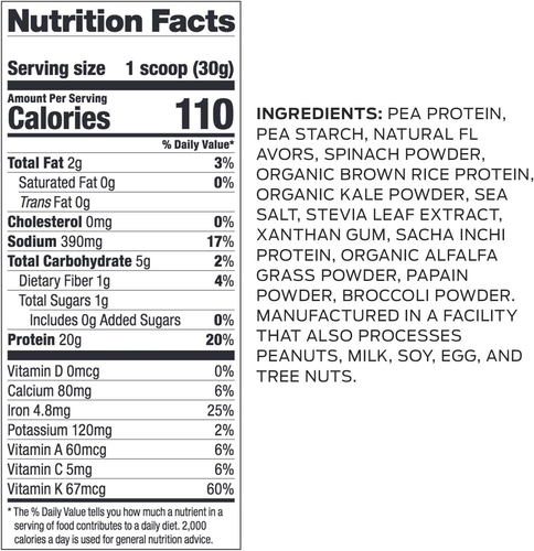 Vega Protein and Greens, Salted Caramel, Vegan Protein Powder, 20G Plant Based P - Picture 2 of 12