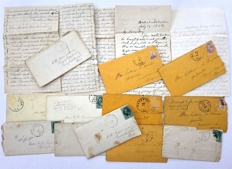 1880s antique JUDGE A.W. NEWMAN FAMILY LETTERS UNIVERSITY madison trempealeau wi
