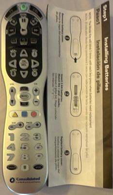 Universal Electronics URC1090 Programmable Wireless Remote Control Silver Black