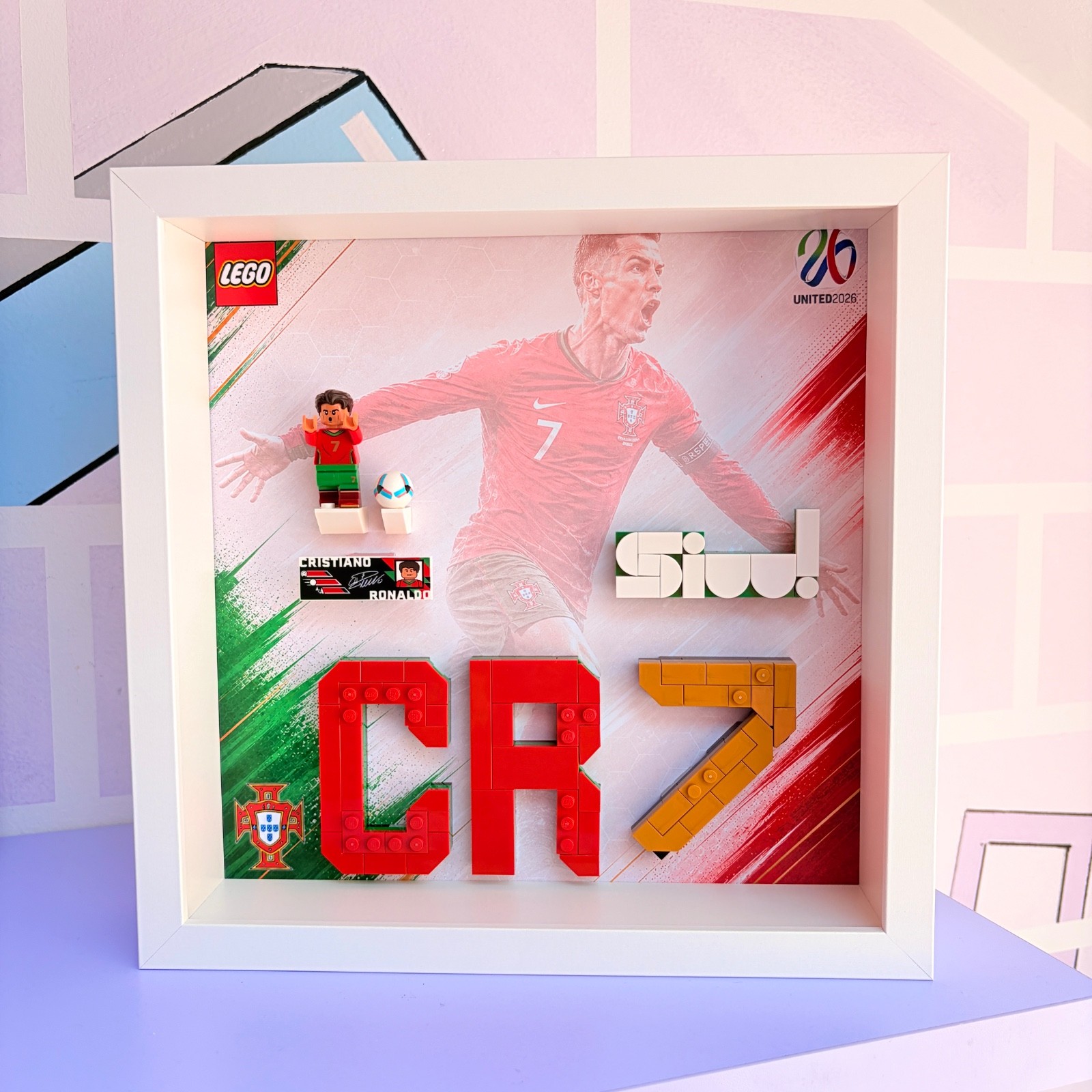 Cornice Display Mundial per Set Lego Cristiano Ronaldo