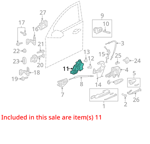 2010 2015 Jaguar XJ New OEM Right Front Door Lock Actuator c2d47284 - Picture 5 of 14