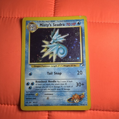 Pokemon Holo Rare Prerelease Card -  Misty's Seadra  9/132   (Gym Heroes)
