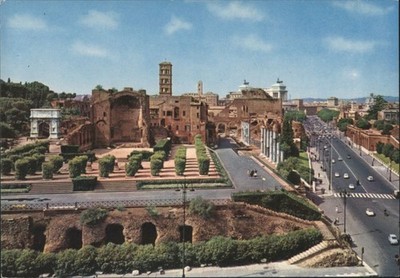 Italy Via dei Fori Imperiali Imperial Fora Ruins,Rome FOTORAPIDACIO Postcard