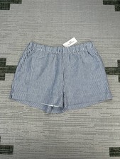 Vineyard Vines Shorts Womens Large Blue White Striped Linen Pull On New