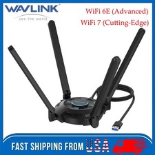 WiFi 7/6E USB Adapter BE6500 AX5400 Desktop Wi-Fi Adapter Tri Band Network Card