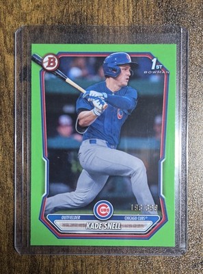 2026 Bowman Kade Snell 1st Bowman /399 Neon Green Border #BP-105 Chicago Cubs