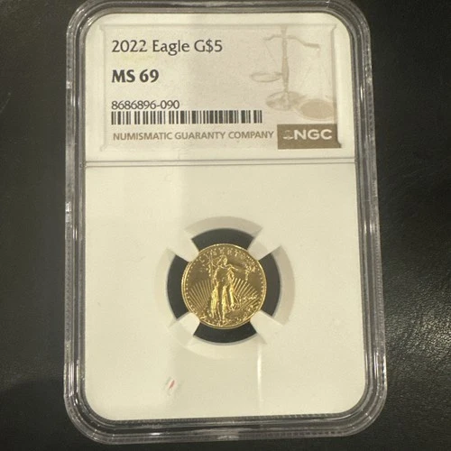 2022 American Gold Eagle NGC MS 69 1/10oz $5 coin collectible