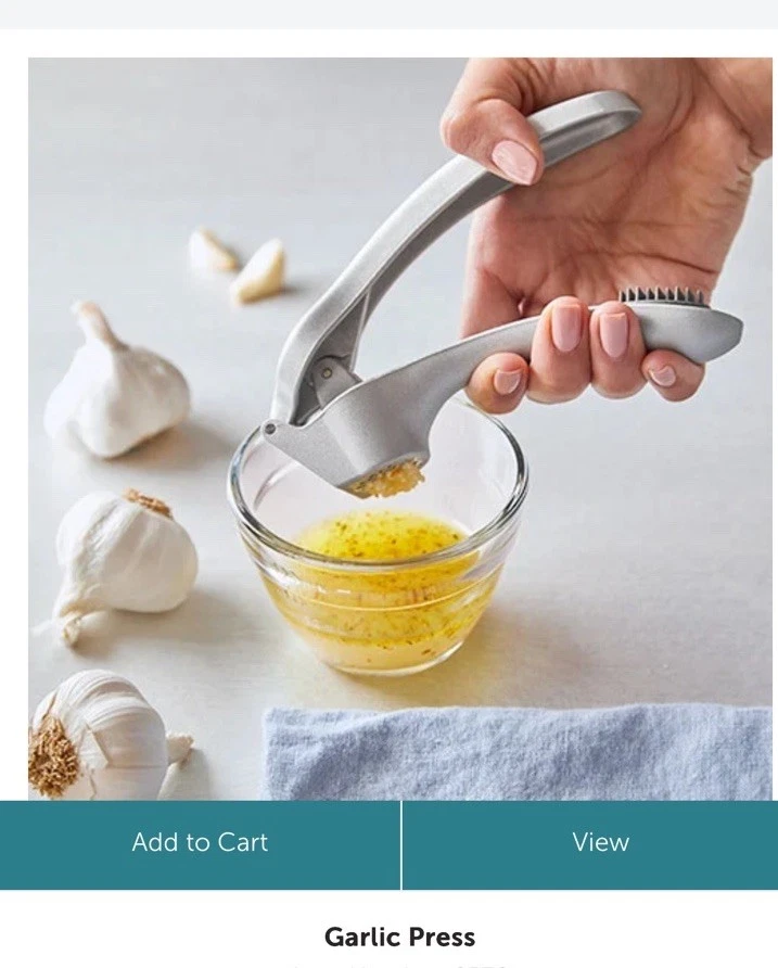 Pampered Chef Garlic Press #2576 With Cleaning Tool New In Box