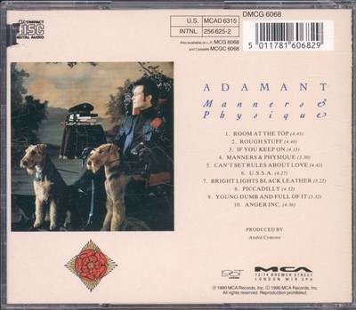 Adam Ant Manners & Physique CD UK MCA 1990 CD. Reverse Einsatz hat kleinen Patch