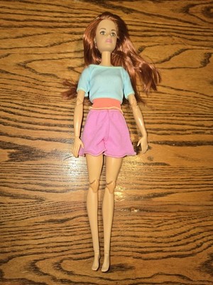 Barbie 2016 Made To Move Articulated Yoga Gymnast Fitness Red Hair Freckles
