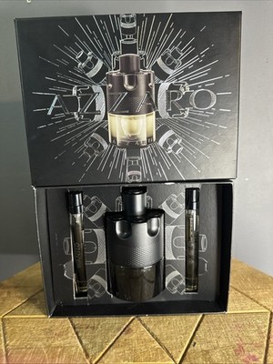 Azzaro The Most Wanted Eau De Toilette Intense 3 pc Gift Set New In Box