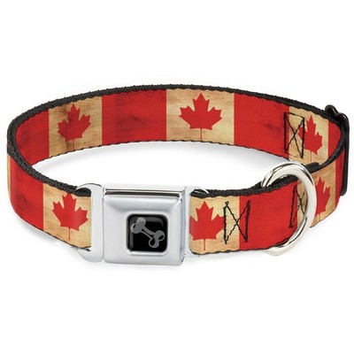 Dog Collar Bone Canada Flag Continuous Vintage Small 9.5-13'' (US IMPORT)