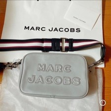 MARC JACOBS Gray Leather Shoulder Bag Authentic Women's Crossbody Purse
