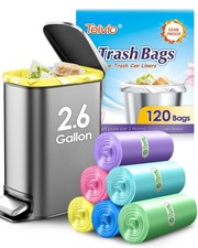 Small Trash Bags 2.6 Gallon 120 Count Strong Trash Bags Colorful Small Garbag...