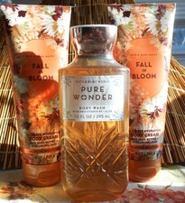 Bath Body Works Fall In Bloom Body Cream Pure Wonder Body Wash 3pc Set Autumn
